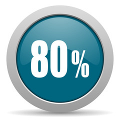 80 percent blue glossy web icon