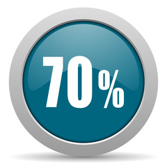 70 percent blue glossy web icon
