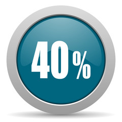 40 percent blue glossy web icon