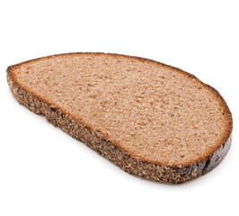 Slice of fresh rye bread isolated on white background cutout