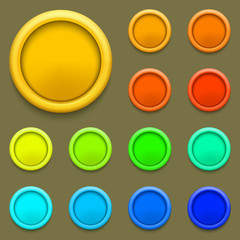Vector modern colorful circle button set