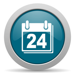 calendar blue glossy web icon