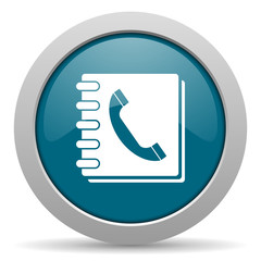 phonebook blue glossy web icon