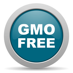 gmo free blue glossy web icon