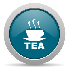 tea blue glossy web icon