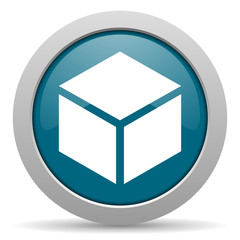 box blue glossy web icon
