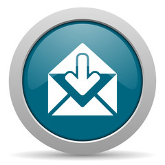 email blue glossy web icon