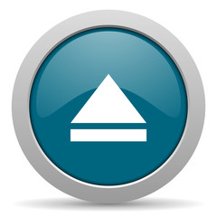 Fototapeta premium eject blue glossy web icon