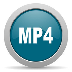 mp4 blue glossy web icon