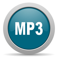 mp3 blue glossy web icon