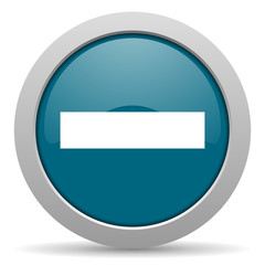 minus blue glossy web icon