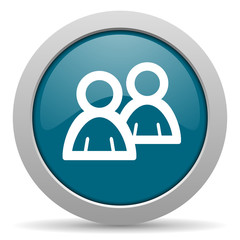 forum blue glossy web icon