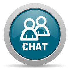 chat blue glossy web icon