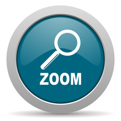 zoom blue glossy web icon