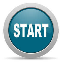 start blue glossy web icon