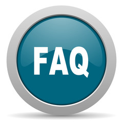faq blue glossy web icon