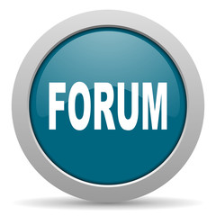 forum blue glossy web icon
