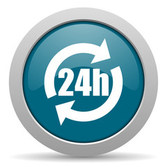 24h blue glossy web icon