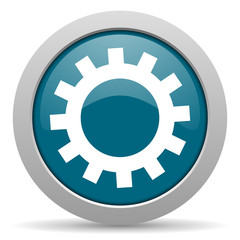 gear blue glossy web icon