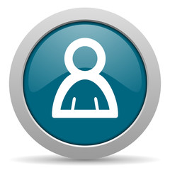person blue glossy web icon