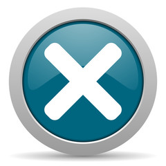 cancel blue glossy web icon