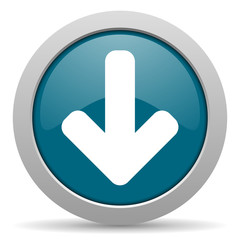download arrow blue glossy web icon