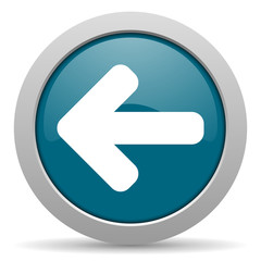 left arrow blue glossy web icon