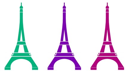Fototapeta na wymiar Tour Eiffel de couleurs