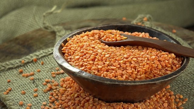 Portion of Red Lentils (seamless loopable 4K UHD footage)