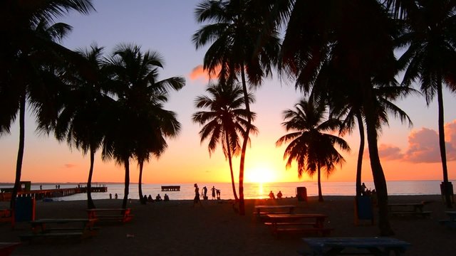 Sunset at Crash Boat Beach in Aguadilla, Puerto Rico