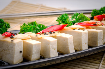 Silken tofu with gochujang and sesame oil