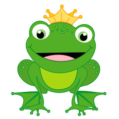 Naklejka premium Frog prince with crown
