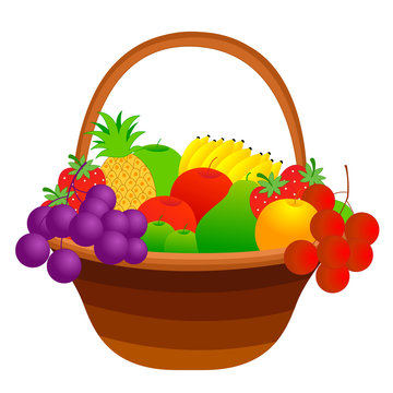 Fruit basket Stock Illustration | Adobe Stock