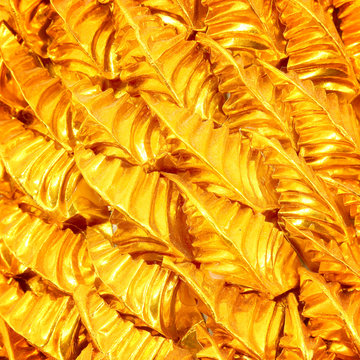 Gold leaves foil wonderful metallic background