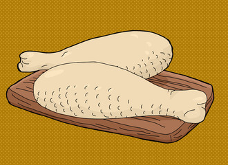 Turkey Drumsticks on Cutting Board