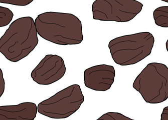 Seamless Raisins Over White