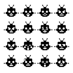 Smiley Robot Icon Set