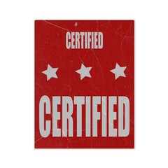 certified  white stamp text on red background