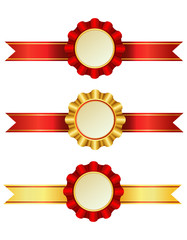 Award ribbons with rosettes.