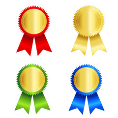 Gold seal with ribbon