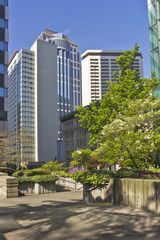 Obraz na płótnie Canvas Seattle downtown modern buildings and park.