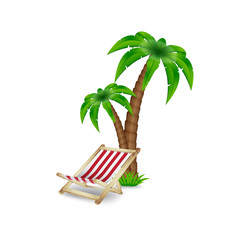 Palm tree with deck chair