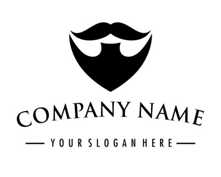 beard mustache logo image vector