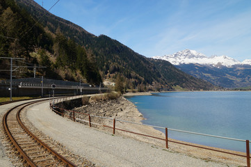 Obraz premium Beautiful landscape from Switzerland to Tirano by Bernina expre