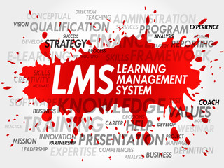Learning Management System (LMS) word cloud business concept