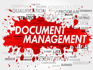 Word cloud of Document Management related items