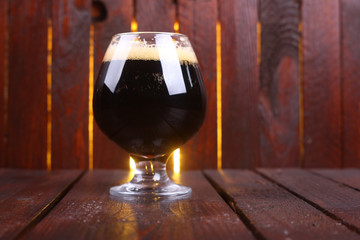 Glass of dark stout
