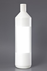 Cleaning products. Detergent plastic bottle isolated on white 