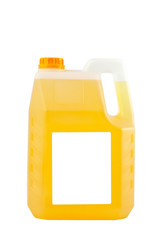 Cleaning products. Detergent plastic bottle isolated on white 