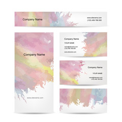 Business cards design, abstract watercolor background